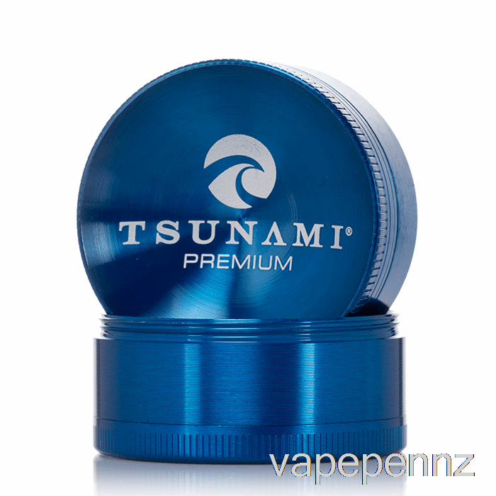 Tsunami 1.9inch 4-Piece Sunken Top Grinder Blue (50mm) VAPE NZ